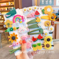 New Design Fashion Cute Flower Candy Carrot Rainbow Fruit Rabbit Baby Girl Hairpin For Baby Girl Hair Accessories Baby Gift